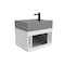Castello Usa Nile 24-inch White Vanity Set with Gray Top and Black Handles CB-MC-24W-BL-2053-GR - alternate 3